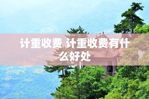 计重收费 计重收费有什么好处