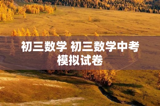 初三数学 初三数学中考模拟试卷