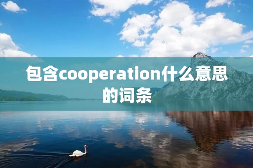 包含cooperation什么意思的词条