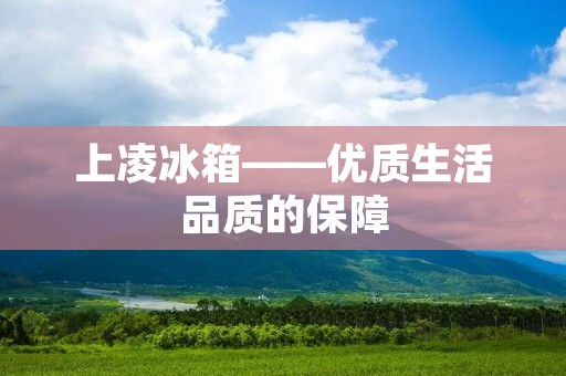 上凌冰箱——优质生活品质的保障