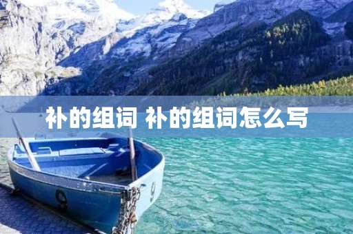 补的组词 补的组词怎么写