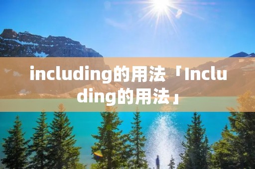 including的用法「Including的用法」 including的用法「Including的用法」