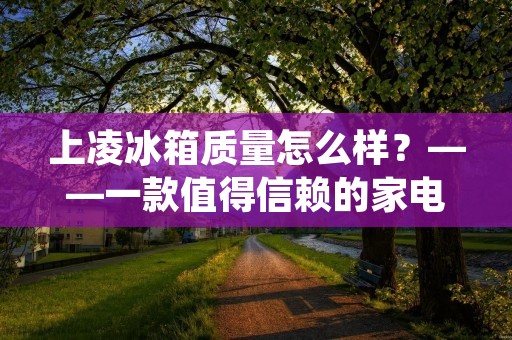 上凌冰箱质量怎么样？——一款值得信赖的家电品牌