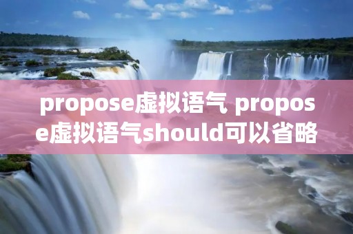 propose虚拟语气 propose虚拟语气should可以省略吗