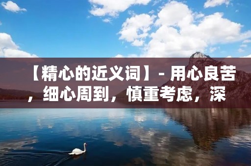 【精心的近义词】- 用心良苦,细心周到,慎重考虑,深思熟虑,细致入微,一丝不苟,精益求精,极尽细节