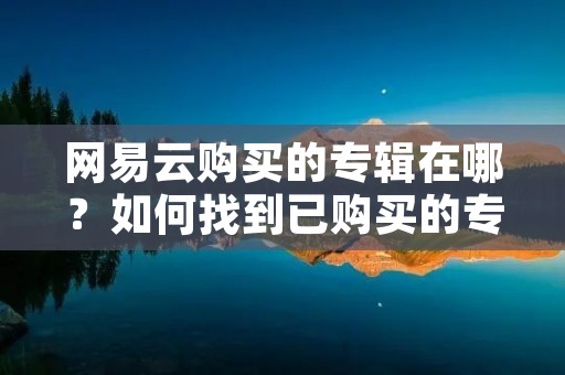 网易云购买的专辑在哪?如何找到已购买的专辑?
