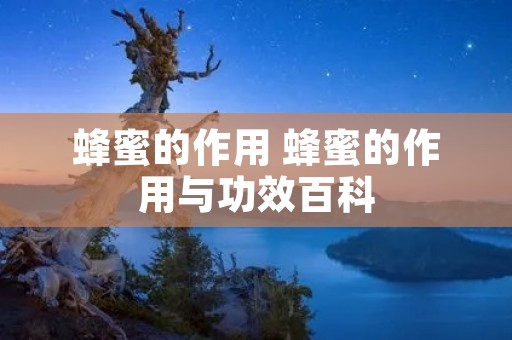蜂蜜的作用 蜂蜜的作用与功效百科