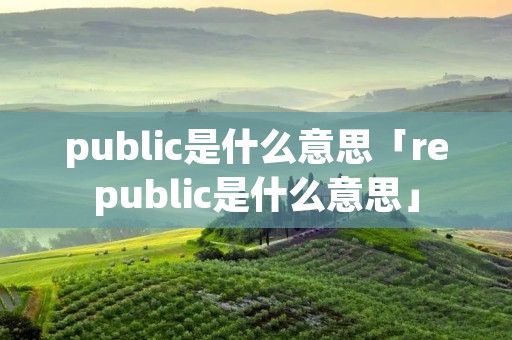 public是什么意思「republic是什么意思」