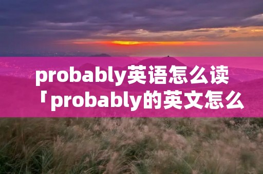 probably英语怎么读「probably的英文怎么读」