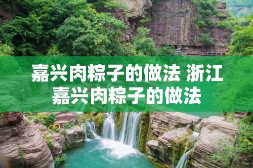 嘉兴肉粽子的做法 浙江嘉兴肉粽子的做法