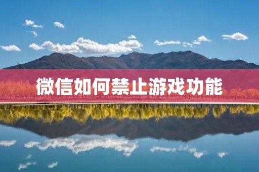 微信如何禁止游戏功能