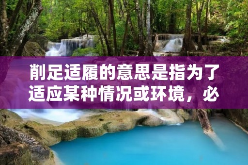削足适履的意思是指为了适应某种情况或环境,必须做出一些牺牲或改变。这个成语源于《战国策》中的故事,讲的是楚国有个名叫蒯聩的大臣,他为了讨好君主而削去自己的足趾,意图适应赤足行走的习惯。这个成语后来被引申为一种为了迎合某种情况而不惜牺牲自己本来的优势或特点的行为。