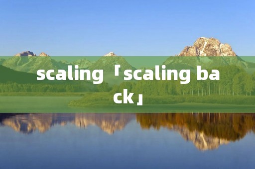scaling「scaling back」 scaling「scaling back」