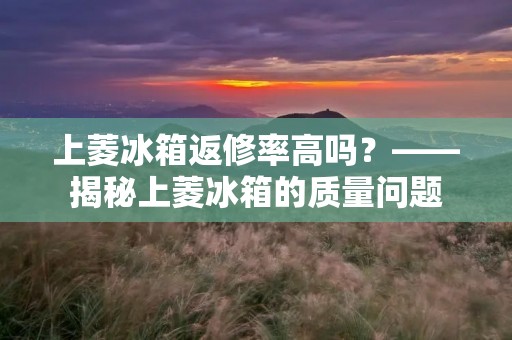 上菱冰箱返修率高吗?——揭秘上菱冰箱的质量问题 上菱冰箱返修率高吗?——揭秘上菱冰箱的质量问题