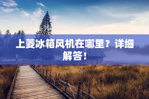 上菱冰箱风机在哪里?详细解答!