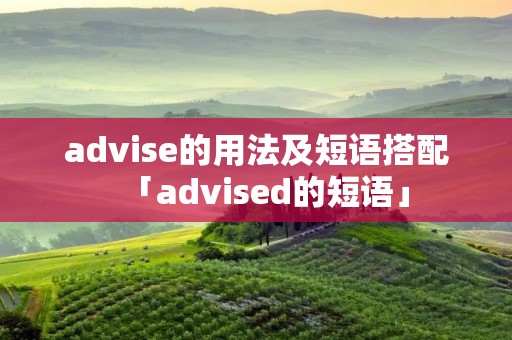 advise的用法及短语搭配「advised的短语」