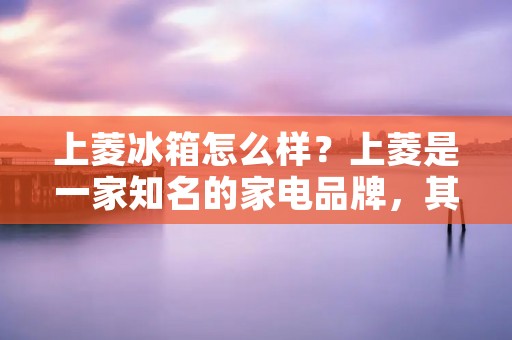 上菱冰箱怎么样?上菱是一家知名的家电品牌,其冰箱产品一直备受消费者的青睐。那么,上菱冰箱到底怎么样呢?接下来,我们将从品牌历史、产品质量、设计风格、售后服务等方面全面解析上菱冰箱。 上菱冰箱怎么样?上菱是一家知名的家电品牌,其冰箱产品一直备受消费者的青睐。那么,上菱冰箱到底怎么样呢?接下来,我们将从品牌历史、产品质量、设计风格、售后服务等方面全面解析上菱冰箱。