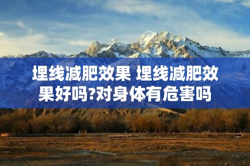 埋线减肥效果 埋线减肥效果好吗?对身体有危害吗
