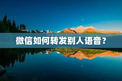 微信如何转发别人语音? 微信如何转发别人语音?