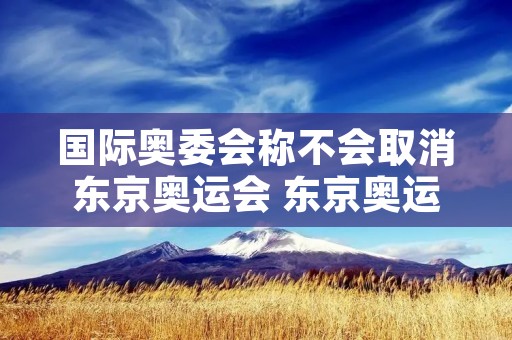 国际奥委会称不会取消东京奥运会 东京奥运会不可能取消