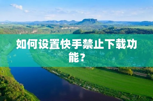 如何设置快手禁止下载功能?