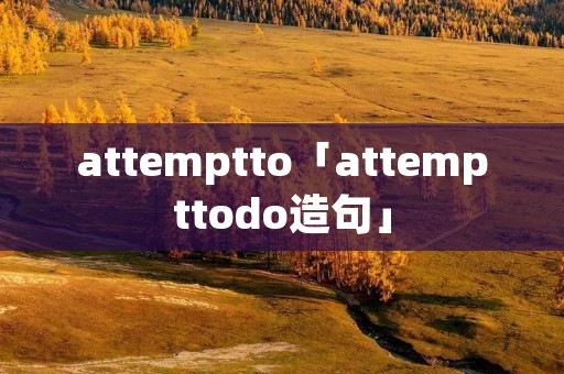 attemptto「attempttodo造句」