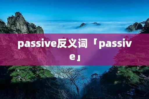 passive反义词「passive」