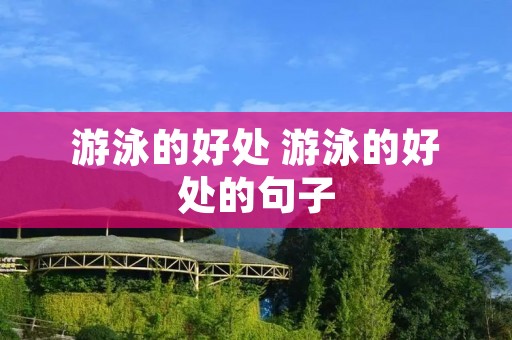 游泳的好处 游泳的好处的句子