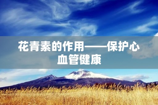 花青素的作用——保护心血管健康