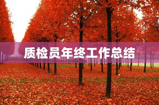 质检员年终工作总结