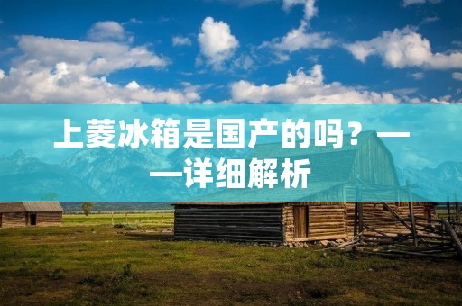 上菱冰箱是国产的吗？——详细解析