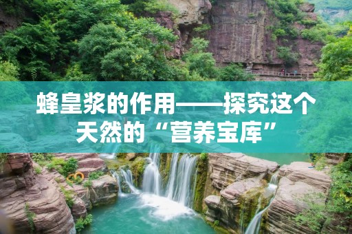 蜂皇浆的作用——探究这个天然的“营养宝库”