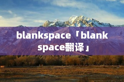 blankspace「blank space翻译」