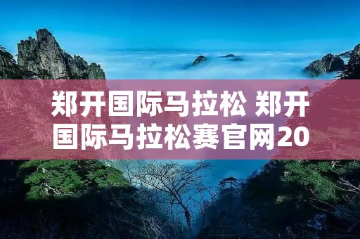 郑开国际马拉松 郑开国际马拉松赛官网2023