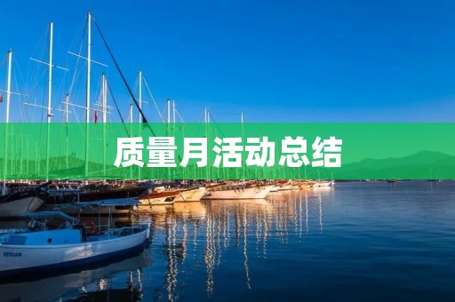 质量月活动总结:提升质量,促进发展