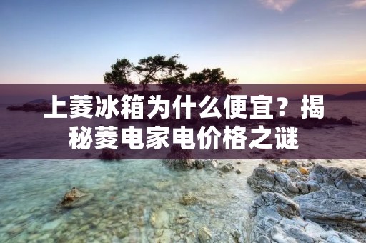 上菱冰箱为什么便宜?揭秘菱电家电价格之谜 上菱冰箱为什么便宜?揭秘菱电家电价格之谜