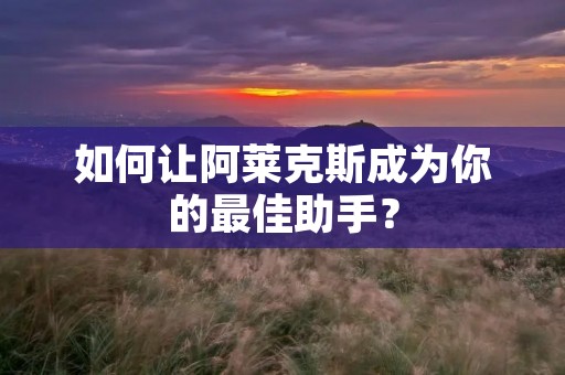 如何让阿莱克斯成为你的最佳助手？