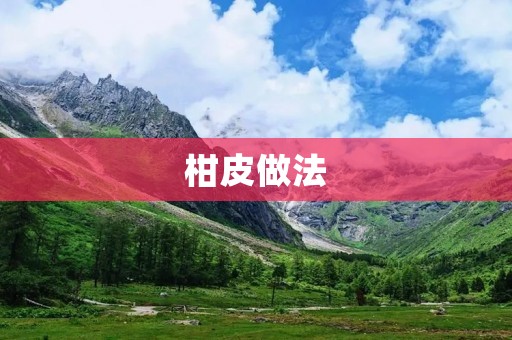 柑皮做法：如何制作美味的柑皮茶