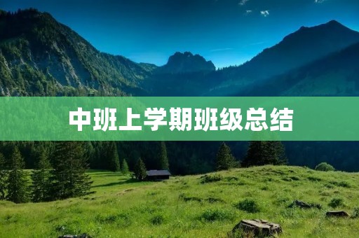 中班上学期班级总结：成长的足迹