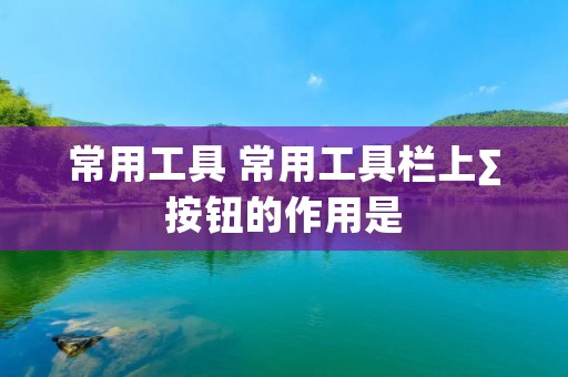 常用工具 常用工具栏上∑按钮的作用是