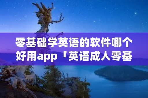 零基础学英语的软件哪个好用app「英语成人零基础班」