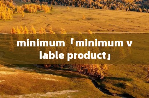 minimum「minimum viable product」 minimum「minimum viable product」