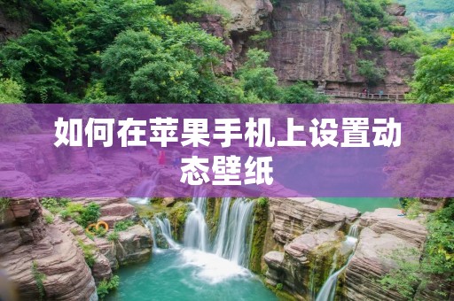 如何在苹果手机上设置动态壁纸