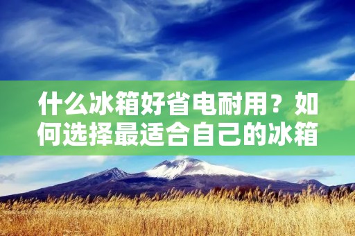 什么冰箱好省电耐用?如何选择最适合自己的冰箱?这是很多消费者在购买冰箱时所关心的问题。随着科技的不断发展,冰箱的种类和功能越来越多,如何选择一款既省电又耐用的冰箱成为了消费者们必须要面对的问题。 什么冰箱好省电耐用?如何选择最适合自己的冰箱?这是很多消费者在购买冰箱时所关心的问题。随着科技的不断发展,冰箱的种类和功能越来越多,如何选择一款既省电又耐用的冰箱成为了消费者们必须要面对的问题。