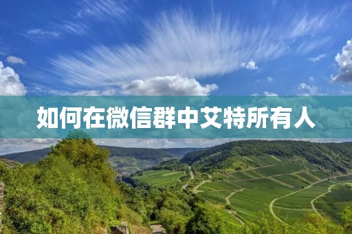 如何在微信群中艾特所有人