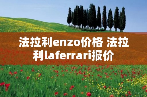 法拉利enzo价格 法拉利laferrari报价