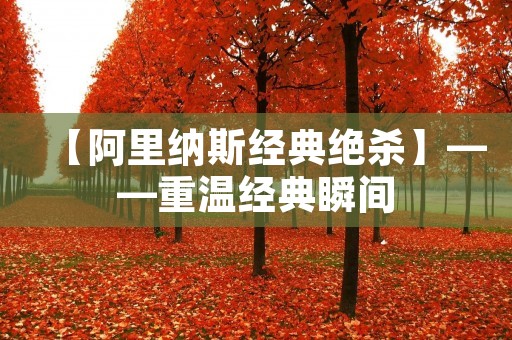 【阿里纳斯经典绝杀】——重温经典瞬间 【阿里纳斯经典绝杀】——重温经典瞬间