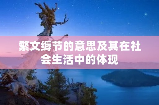 繁文缛节的意思及其在社会生活中的体现