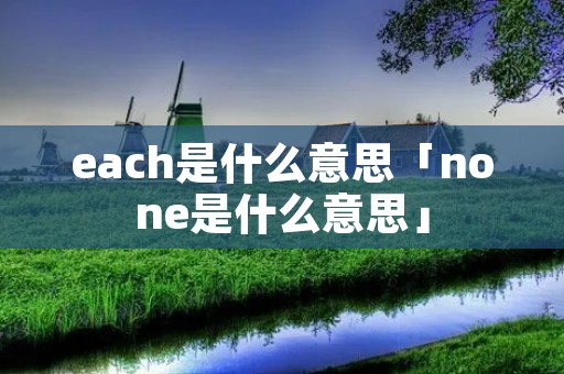 each是什么意思「none是什么意思」