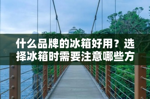 什么品牌的冰箱好用？选择冰箱时需要注意哪些方面？